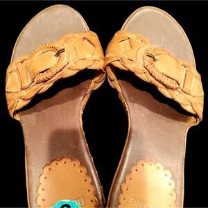 Nicole Clogs sandals brown Tan buckle size 8 New wear w Jeans, trousers, dress
